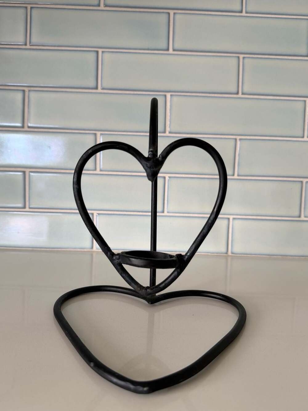 Black Metal Heart Shaped Votive Candle Holder